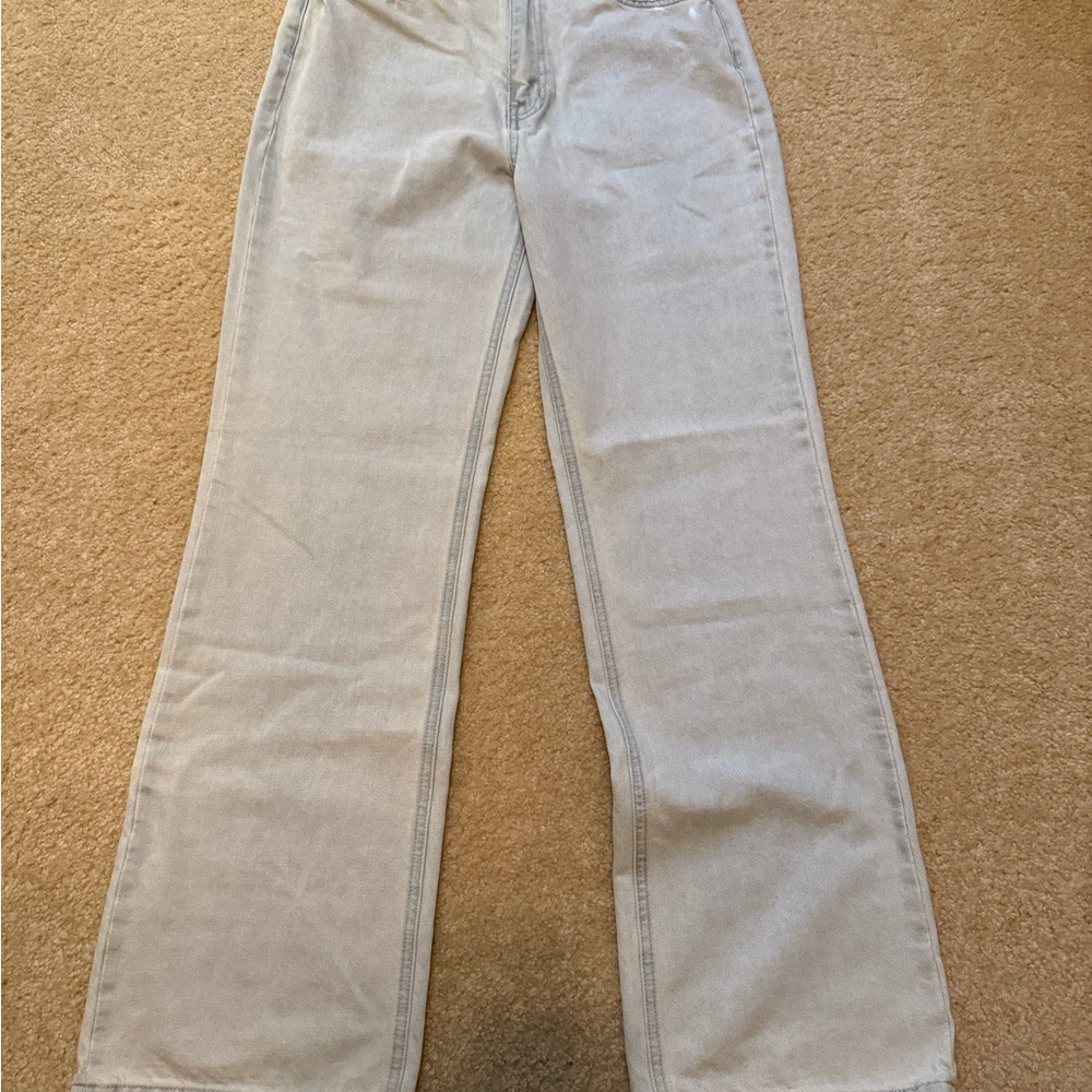 Vervet Women's Soft Gray Distressed Flare Jeans